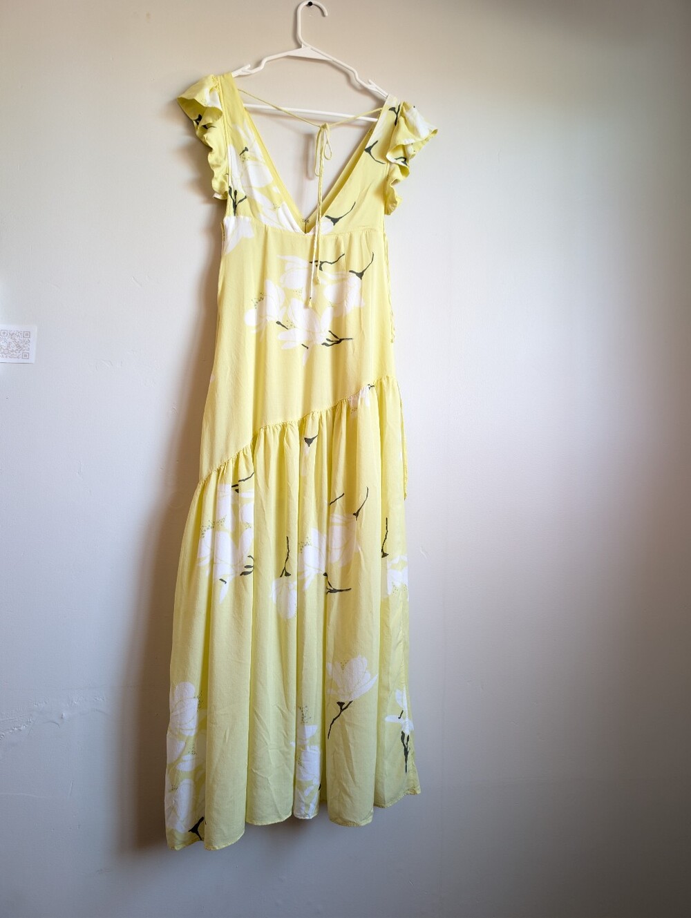 Free People She’s A Waterfall Lemon Ice Floral Maxi Dress Size 8